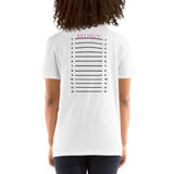 Unisex Length Check T-Shirt w/Front and Back Measurements